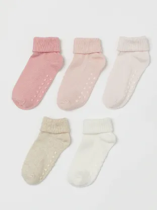 Kids Multicoloured 5-Pack Solid Sustainable Socks