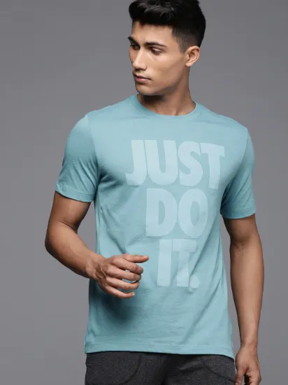 Men Blue Printed Round Neck T-shirt