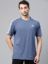 Men Blue Solid Cotton T-shirt