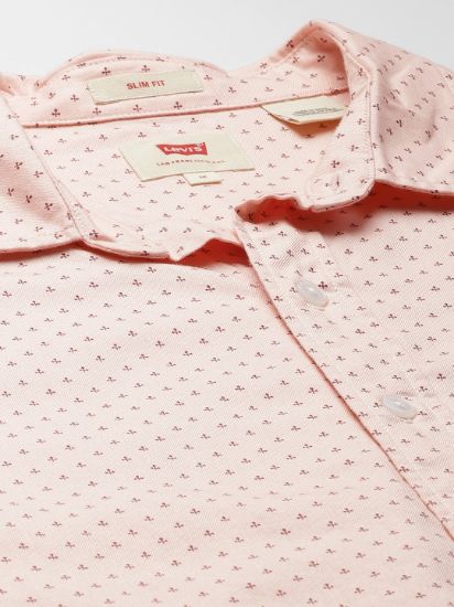 Men Pink & Maroon Pure Cotton Regular Fit Printed Casual Shirt