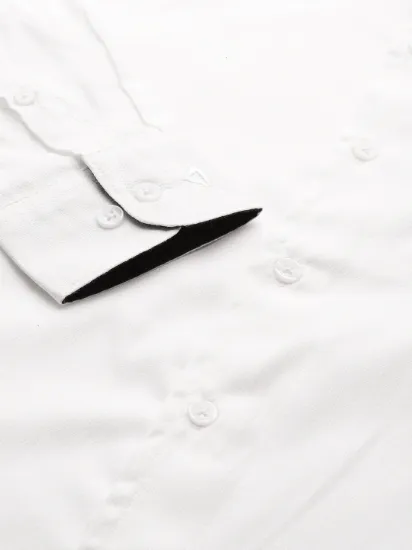 Men White Pure Cotton Solid Formal Shirt