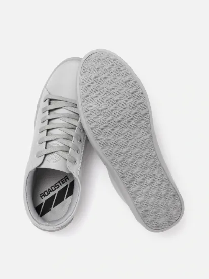 Men Grey Solid Sneakers