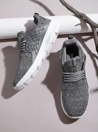 Men Grey Solid Sneakers