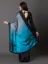 Black & Blue Poly Crepe Printed Saree