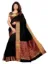 Black Silk Blend Solid Maheshwari Saree