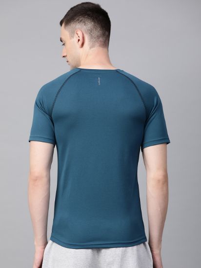 Picture of Hrx By Hrithik Roshan Men Teal Blue Solid Rapid-Dry Running T-shirt