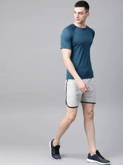 Picture of Hrx By Hrithik Roshan Men Teal Blue Solid Rapid-Dry Running T-shirt